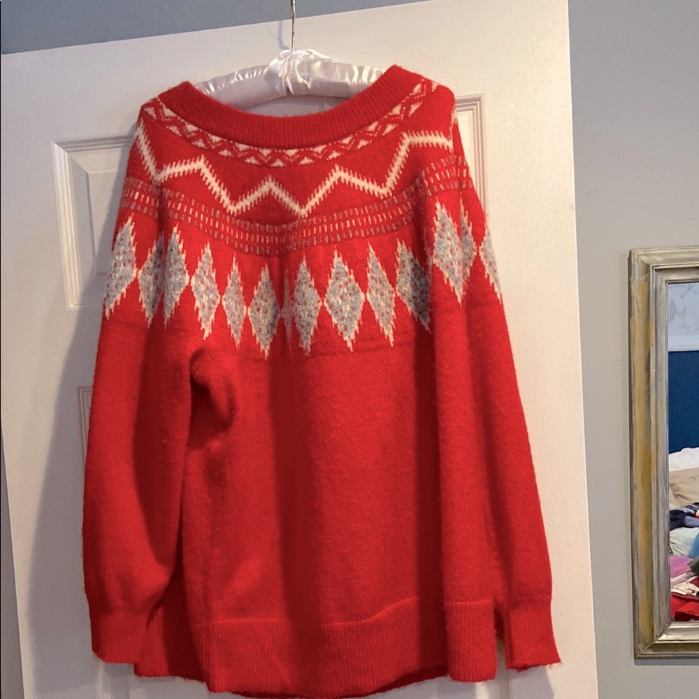 Croft and Barrow women’s  long length Christmas sweater, 
Plus sizer 1X